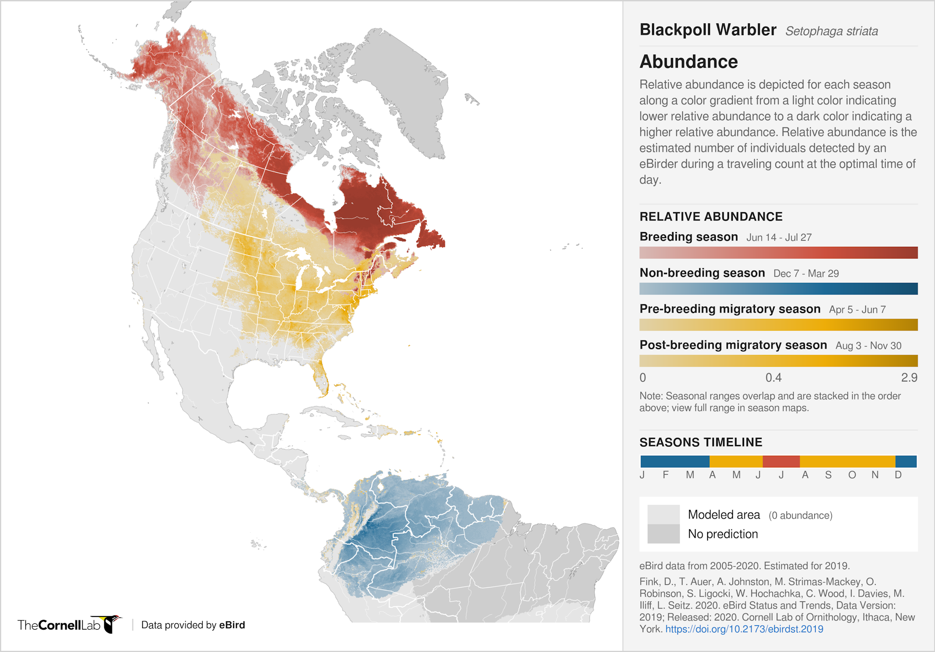 Blackpoll Warbler Migration Map