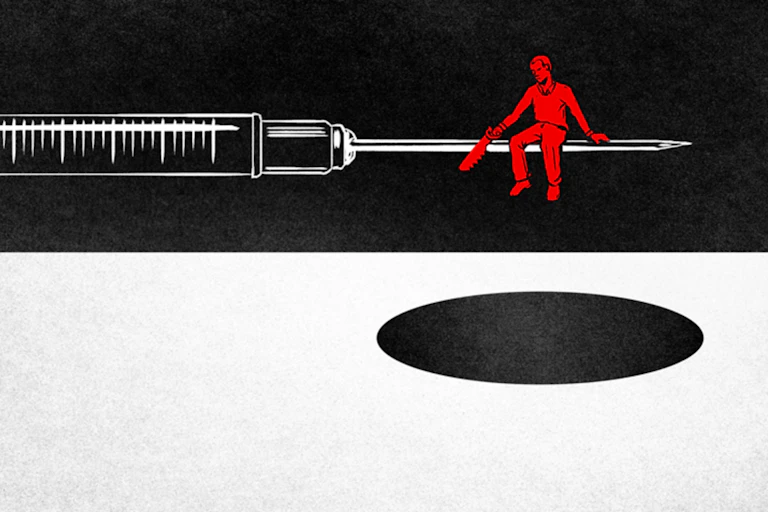 Image on man on needle