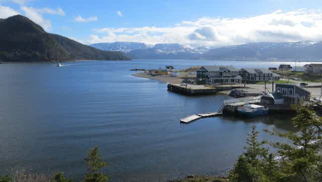 The town of Norris Point along the coast of Bonne Bay in Newfoundland and Labrador