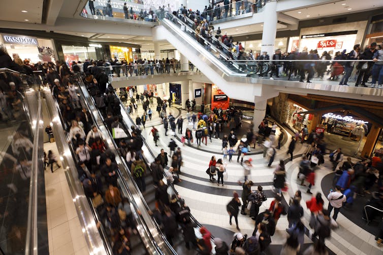 Shoppers at the Eaton Centre.