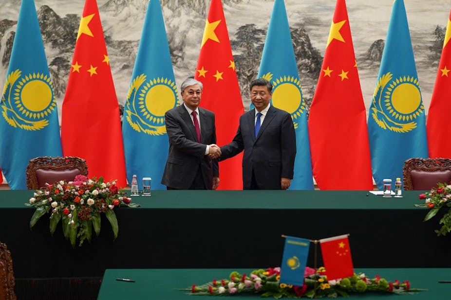 Le président chinois Xi Jinping et son homologue kazakh Kassym Jomart Tokayev