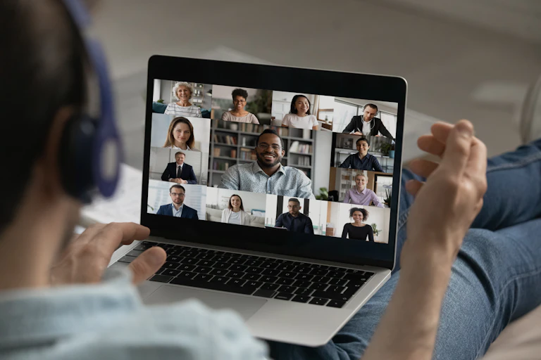 A videoconferencing screen.