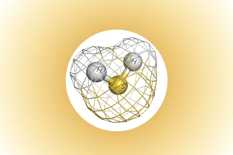 Illustration of a hydrogen sulfide molecule