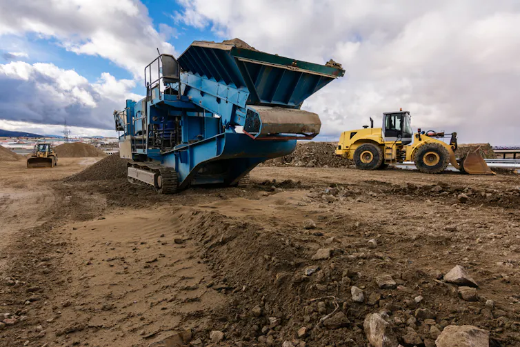 Truck on an excavation site