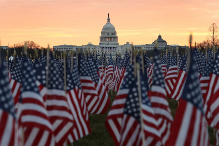 Drapeaux américains sur le National Mall