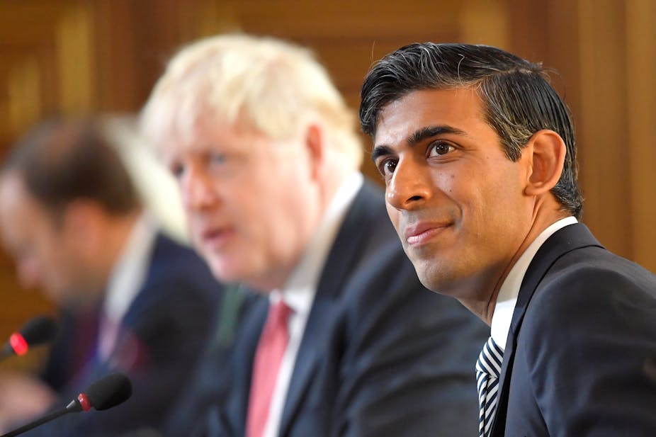 Rishi Sunak and Boris Johnson at the cabinet meeting