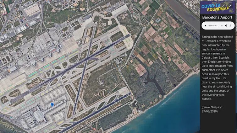 Aerial photograph of Barcelona Airport.