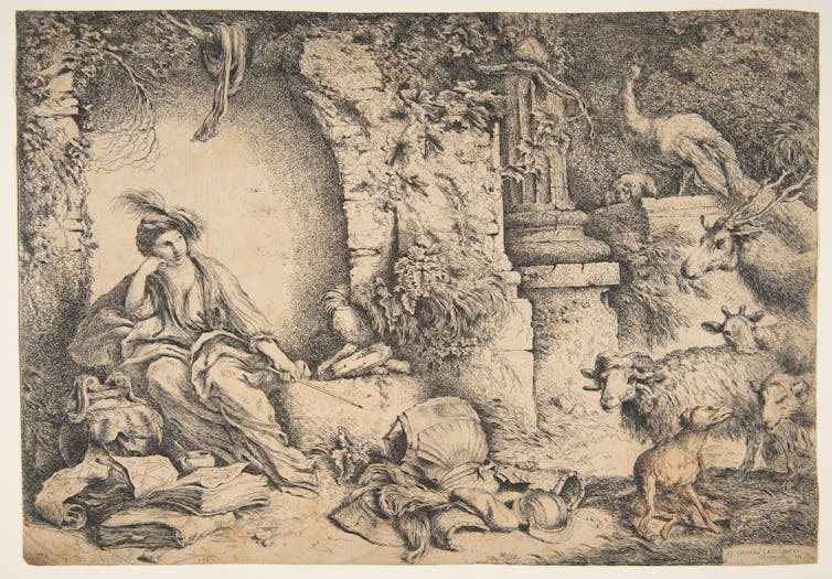 Medieval depiction of Circe, the witch from Homer's Odyssey.