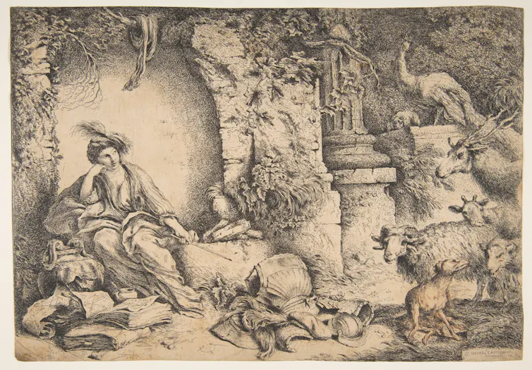 Medieval depiction of Circe, the witch from Homer's Odyssey.