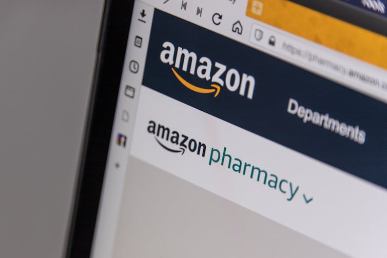 screen showing Amazon pharmacy web page