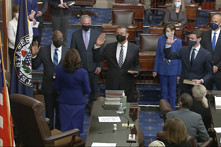 Sen. Jon Ossoff, Swearing-in, Vice President Kamala Harris
