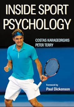 Inside Sport Psychology book cover featuring Roger Federer