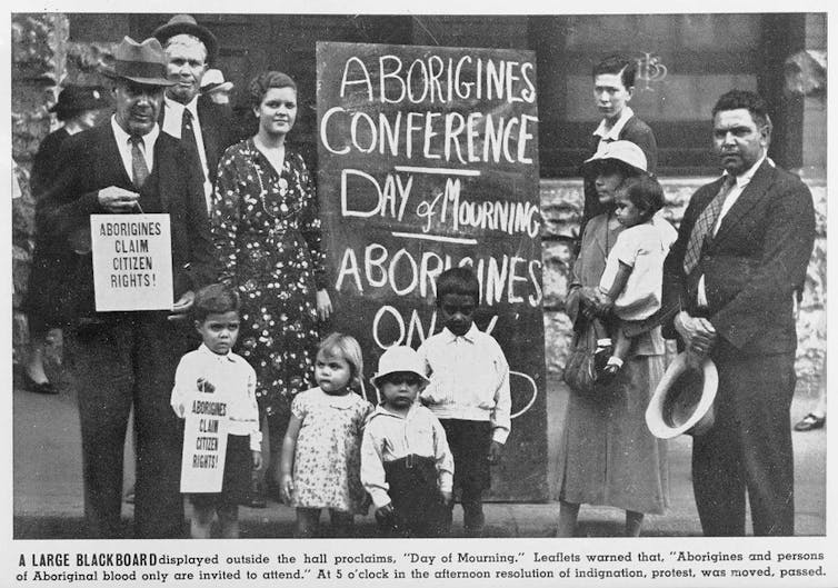 The first Aboriginal Day of Mourning, in Sydney in 1938.