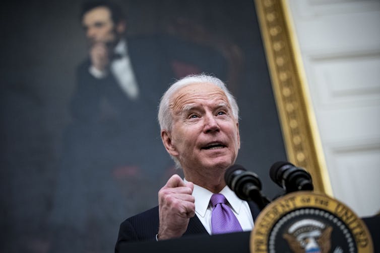 Joe Biden outlines his COVID-19 response at the White House