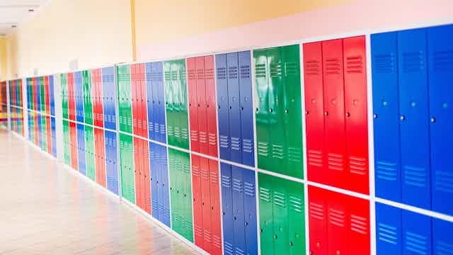 A row of lockers.