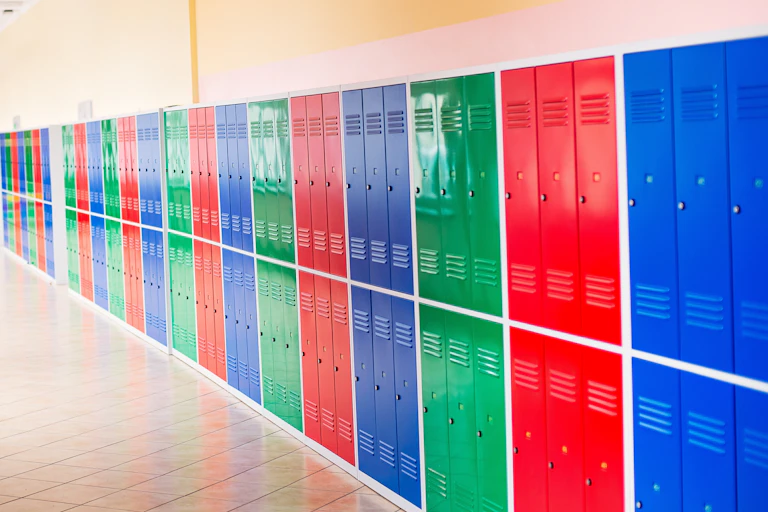 A row of lockers.