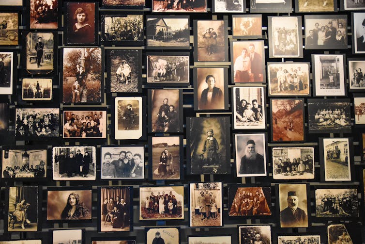 Photos of Holocaust victims and survivors from the Holocaust Memorial Museum in Washington.