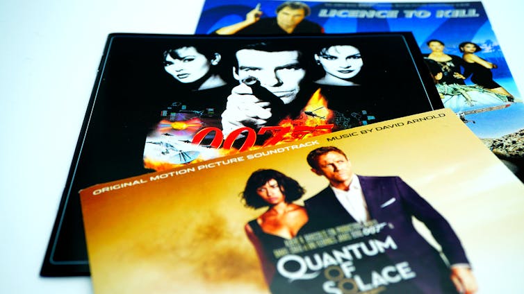 James Bond soundtracks starring the last three actors to play the character: Timothy Dalton, Pierce Brosnan, Daniel Craig