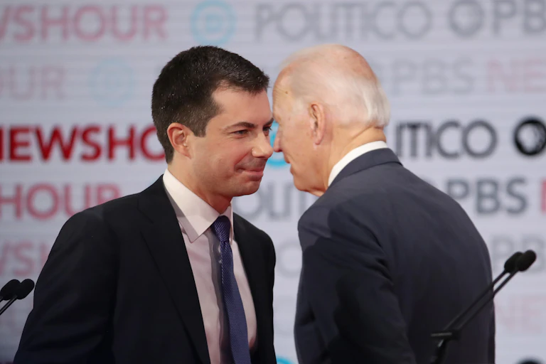 Pete Buttigieg and Joe Biden talk closely