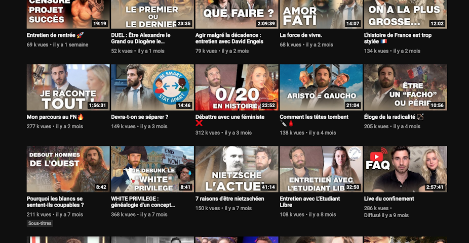 Différents épisodes de la chaîne Youtube de Julien Rochedy.
