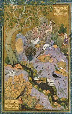 La Conférence des oiseaux peinte par Habib Allah