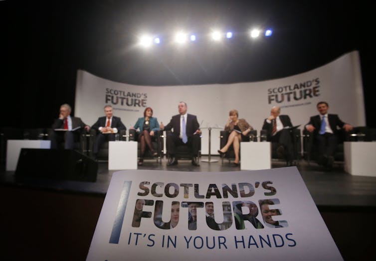 Leaders of Yes side launching Scotland's Future white paper in 2014.
