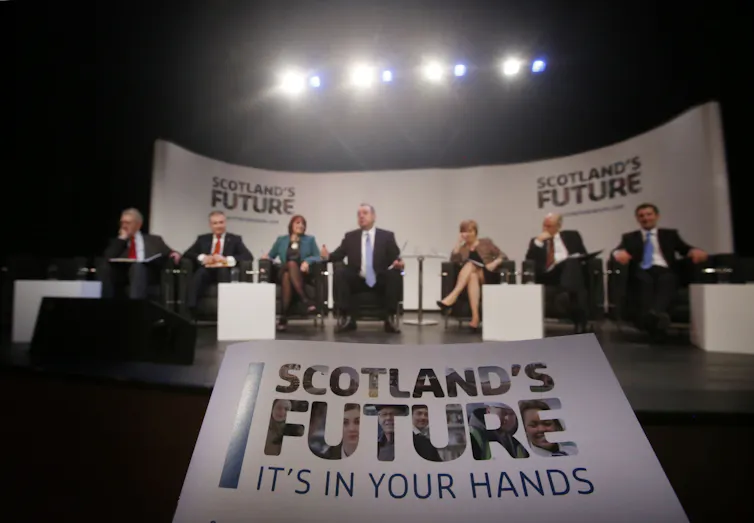 Leaders of Yes side launching Scotland's Future white paper in 2014.