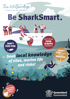 A poster shows SharkSmart behaviours.