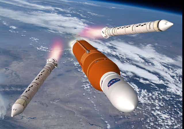 Artist's impression of Nasa Space Launch System