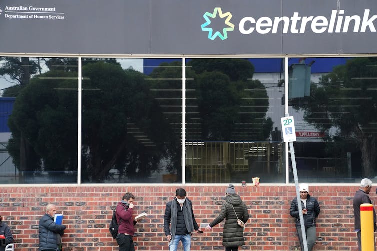 A queue outside Centrelink.