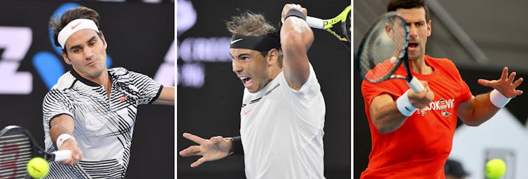 Roger Federer, Rafael Nadal and Novak Djokovic