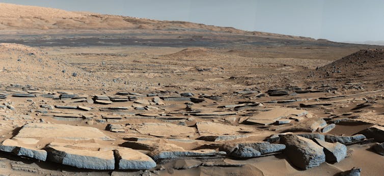 A Martian rocky landscape.