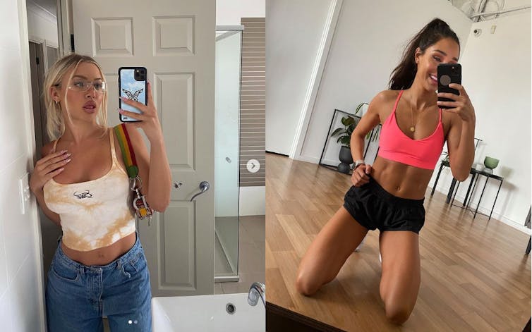 Tammy Hembrow and Kayla Itsines, two of Australia's most successful social influencers. Both have more than 10 million Instagram followers.