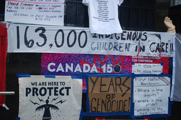 Posters 163,000 INDIGENOUS CHILDREN IN CARE and WE ARE HERE TO PROTECT