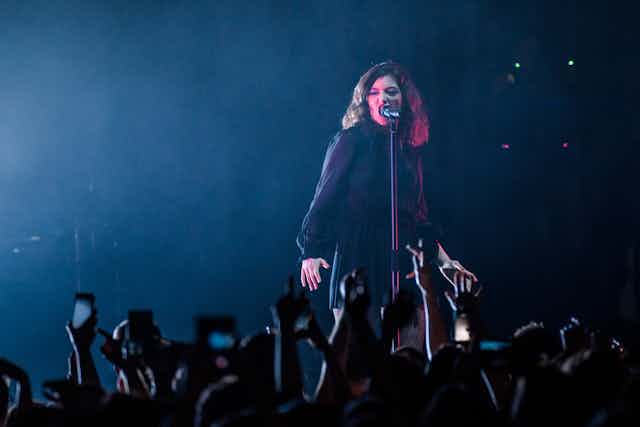 Lorde performing at a concert