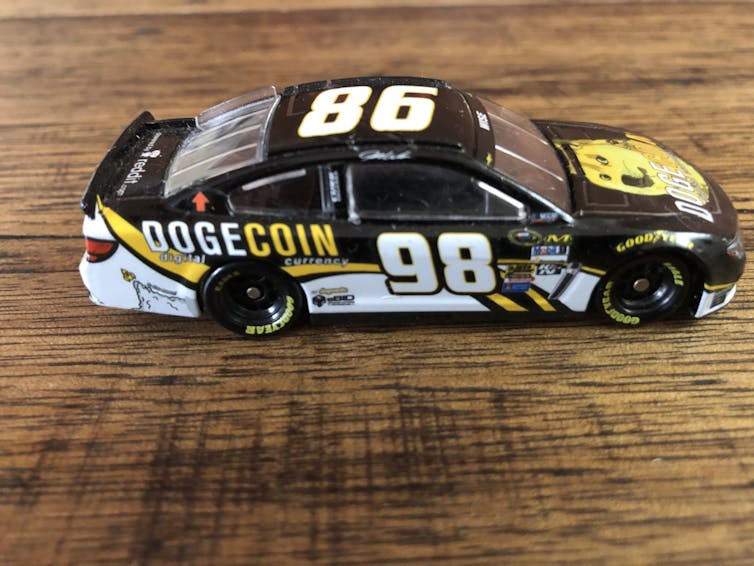 A Dogecoin-sponsored matchbox.