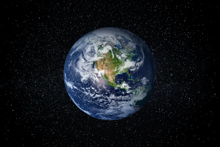 Planet Earth in space