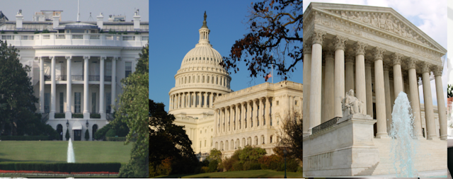 The White House, the Capitol and the Supreme Court