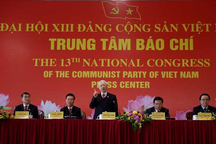 XIIIᵉ Congrès national du Parti communiste du Vietnam (PCV) au Centre national des congrès de Hanoi le 1ᵉʳ février 2021