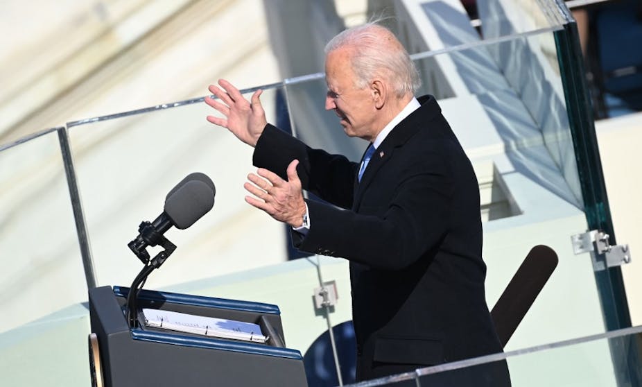 During Joe Biden's inauguration ceremony on January 20, 2021 in Washington.