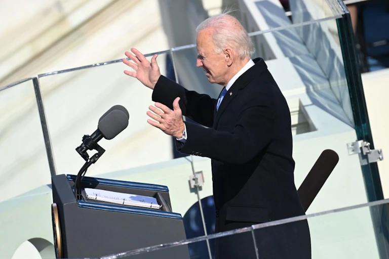 During Joe Biden's inauguration ceremony on January 20, 2021 in Washington.