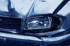 A smashed headlight.