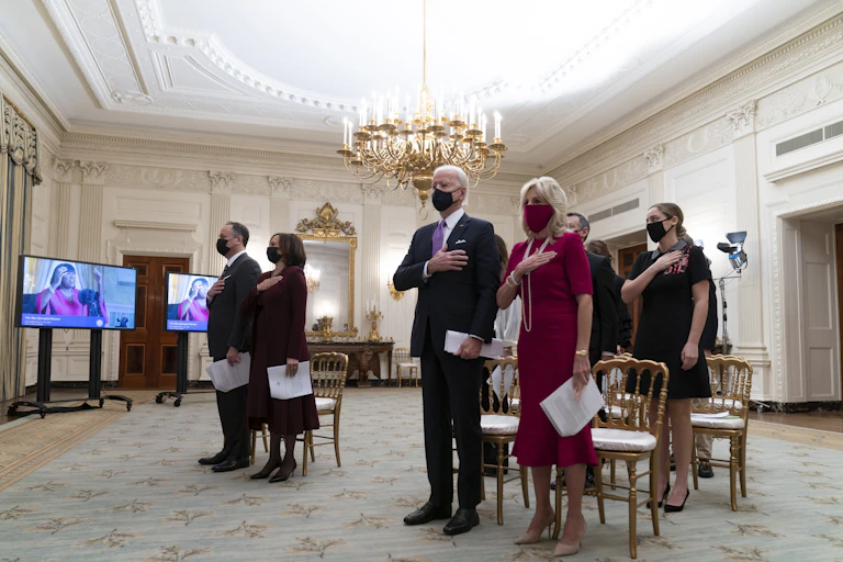 President Joe Biden and his wife Jill attend the National Prayer Breakfast at the White House.