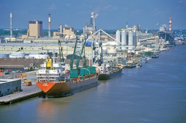 Aerial image of the Port of Savannah