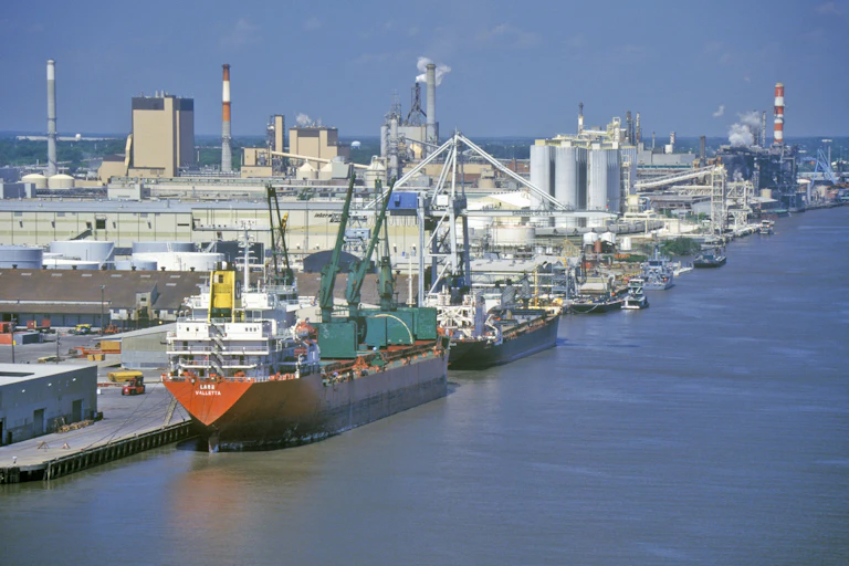 Aerial image of the Port of Savannah