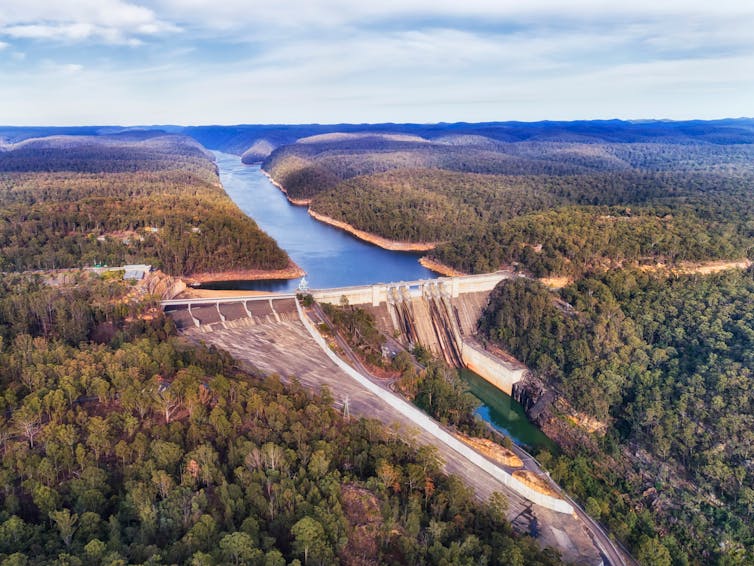 Aerial view of Warragamba Dam