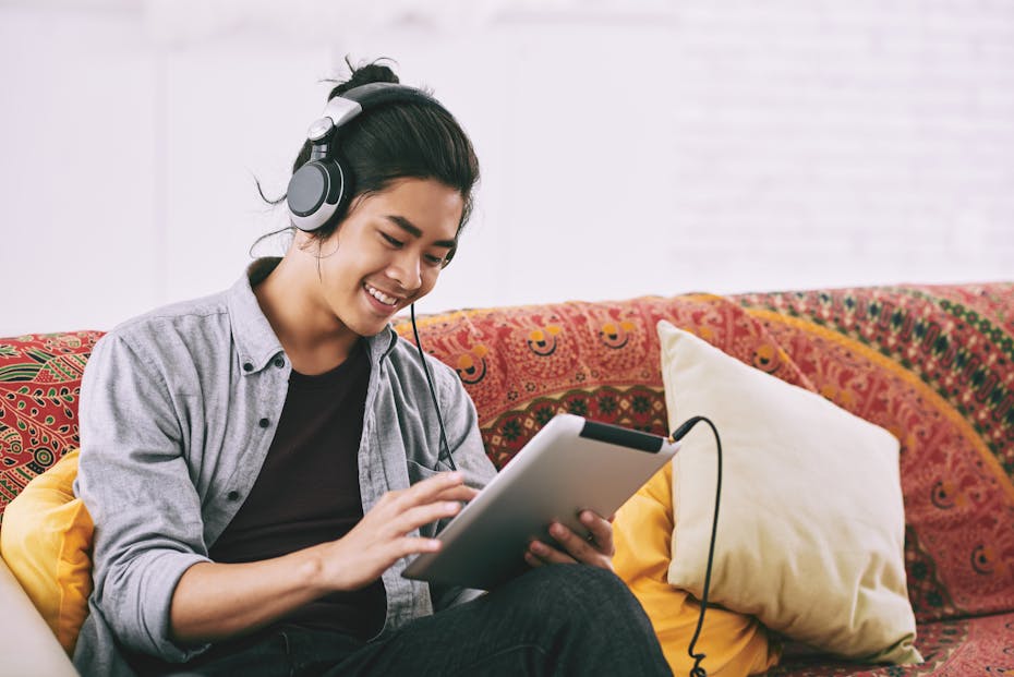 A guy listening to music.