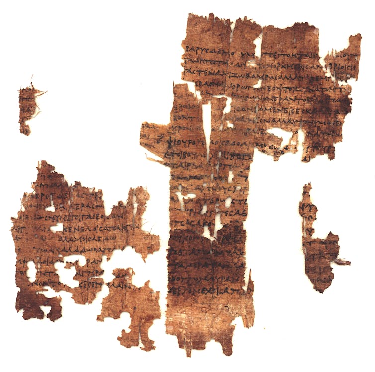Fragment containing Sappho poetry discovered in 2004.