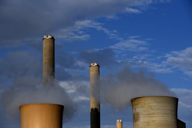 Coal plant emitting steam