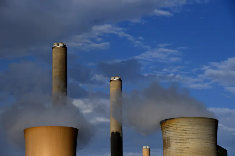 Coal plant emitting steam